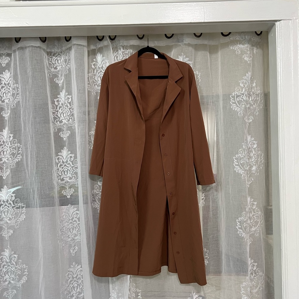 Long-Sleeve Shirt Dress/Cardigan